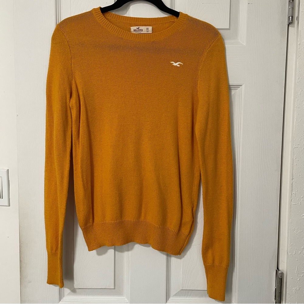 women’s yellow hollister sweater